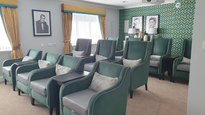 comfortable armchairs in our cinema room