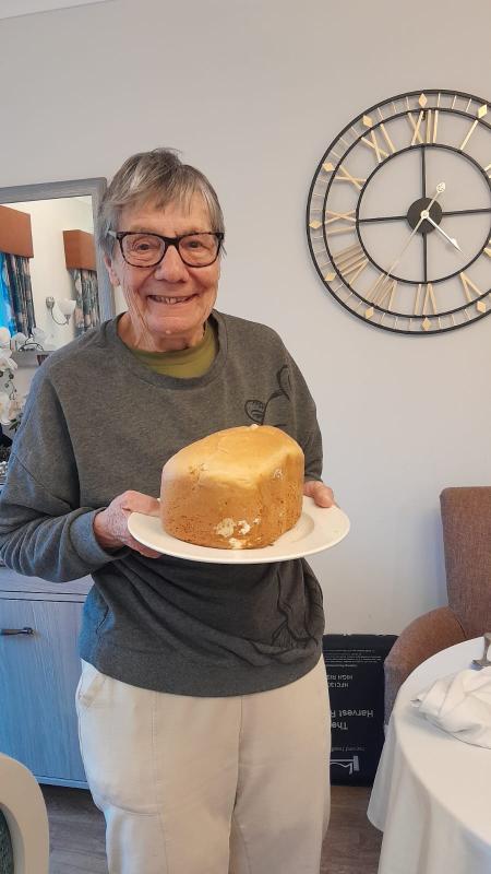 resident with homemade bread